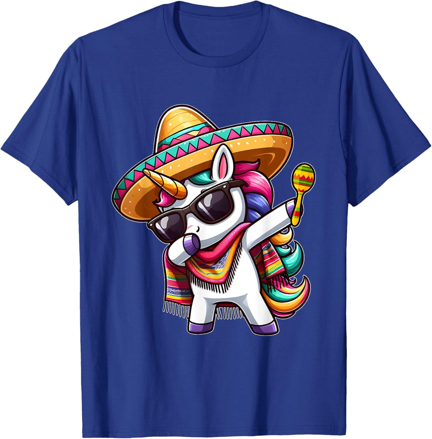 Cinco de Mayo Dabbing Unicorn Funny Mexican Dab Girl Kids T-Shirt - T-Shirt | Royal