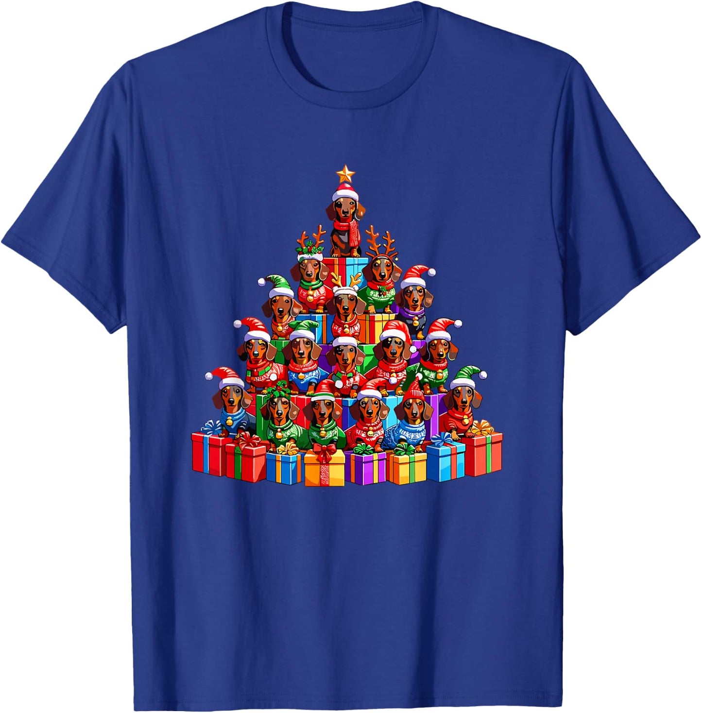 Christmas Tree Dachshund Dog Dachshunds Doxie T-Shirt - T-Shirt | Royal