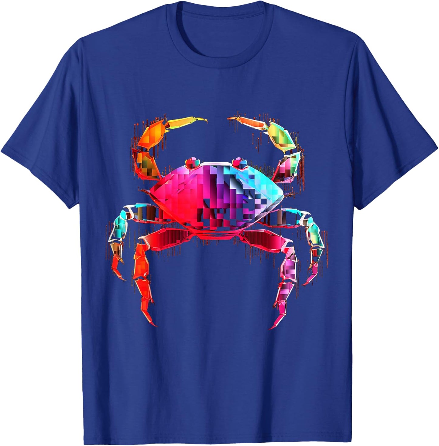 Crab Colorful Geometric Animal Art Graphic Motif Crab T-Shirt - T-Shirt | Royal