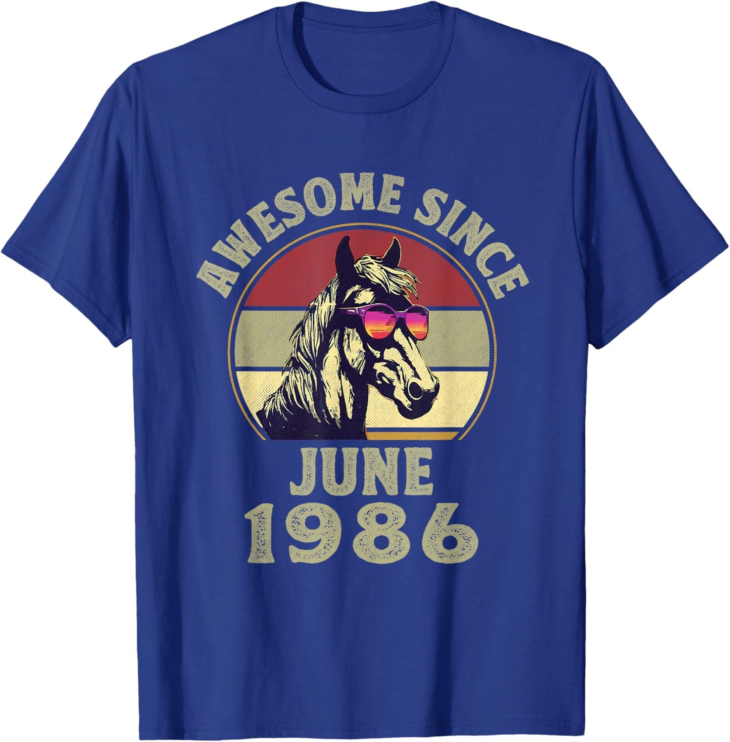 Awesome Since June 1986 36th Birthday Horse Lovers T-Shirt - T-Shirt | Royal