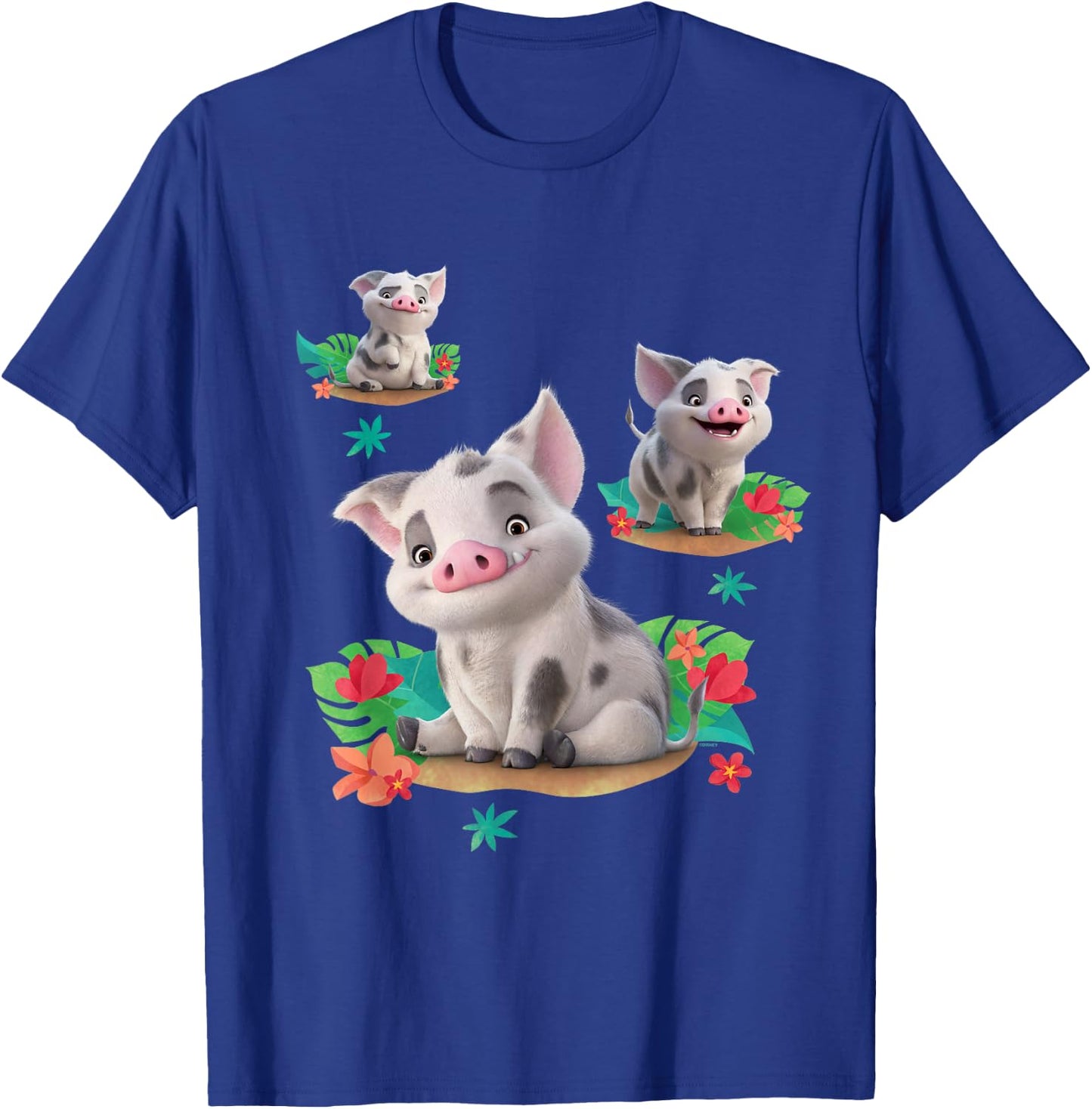 Disney Moana 2 Pua the Pig Cute Character Poses , Black, S T-Shirt - T-Shirt | Royal