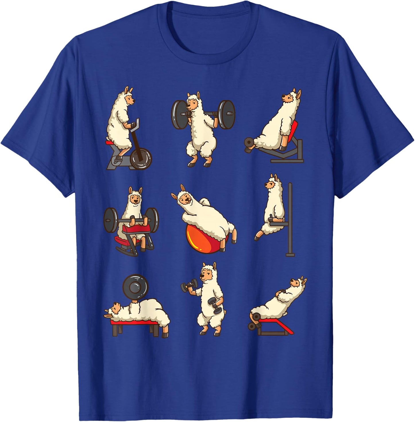 Lama Alpaca Animal Shirt Weightlifting Cardio T-Shirt - T-Shirt | Royal