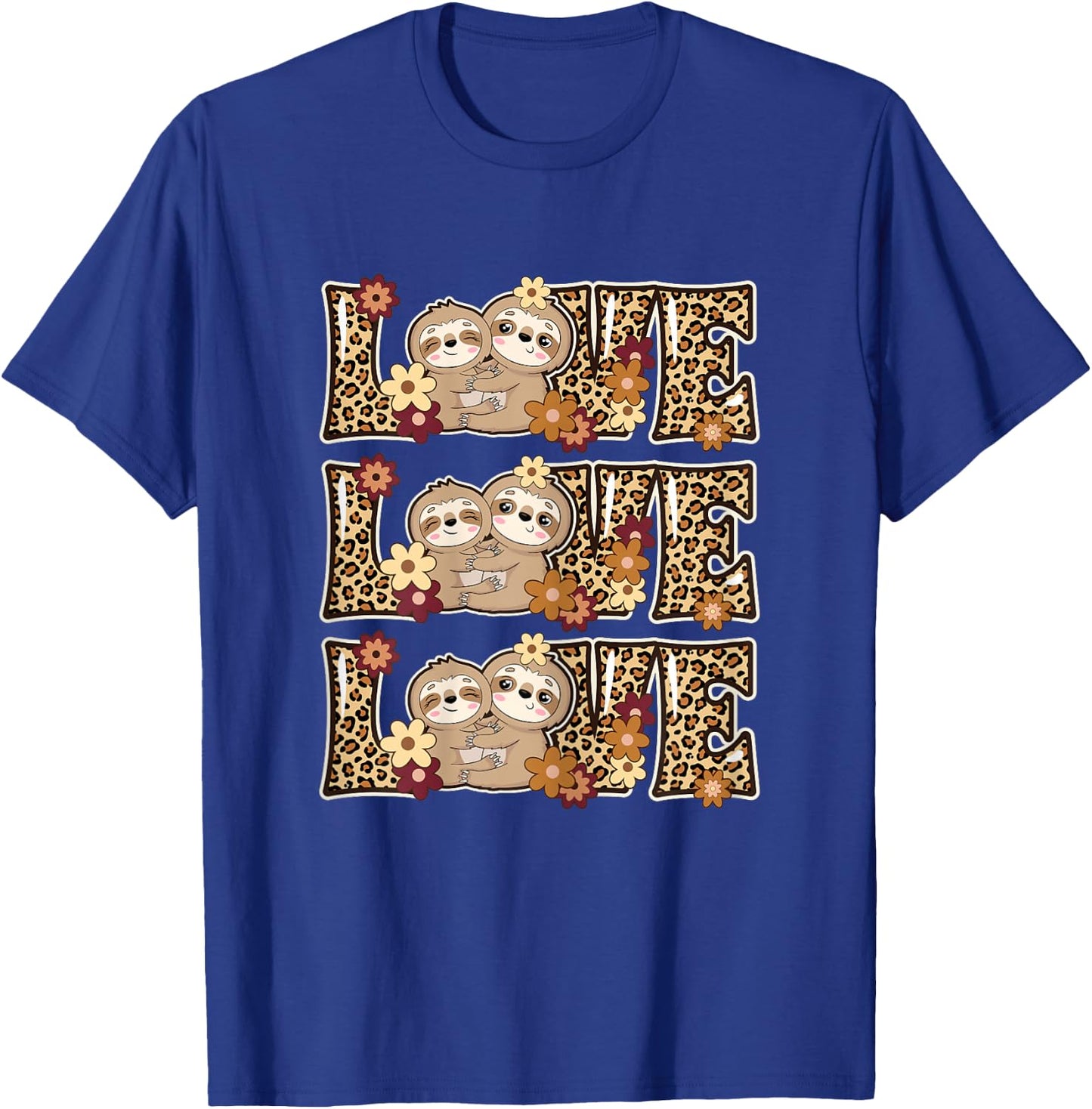 Love Sloth Women Sloth Lover Outfit Girls Kids Cute Sloth T-Shirt - T-Shirt | Royal