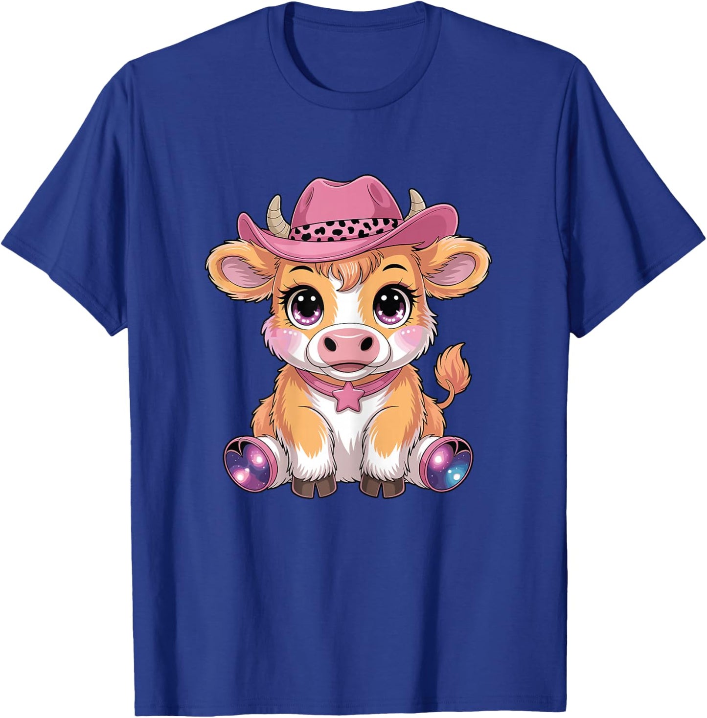 Cute Highland Cow Scottish Cattle Hairy Cow Girl Graphic T-Shirt - T-Shirt | Royal