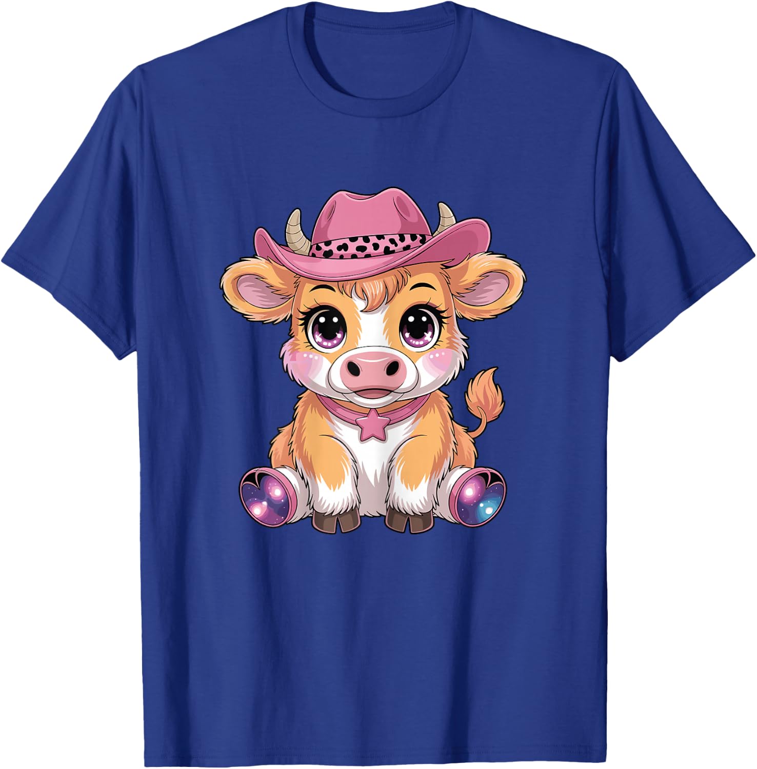 Cute Highland Cow Scottish Cattle Hairy Cow Girl Graphic T-Shirt - T-Shirt | Royal