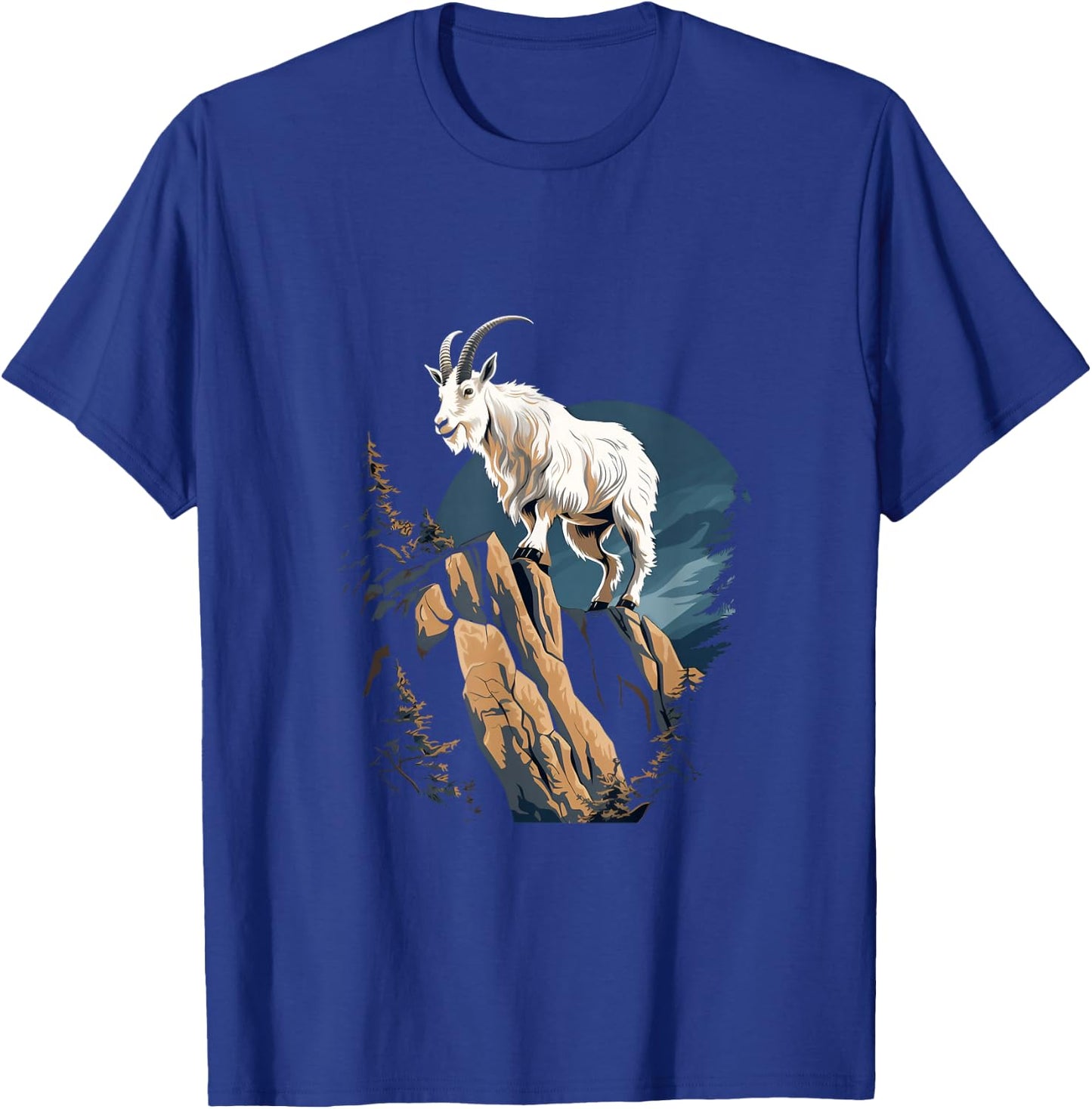 Mountain Goat Climbing Animal Mountaineering T-Shirt - T-Shirt | Royal