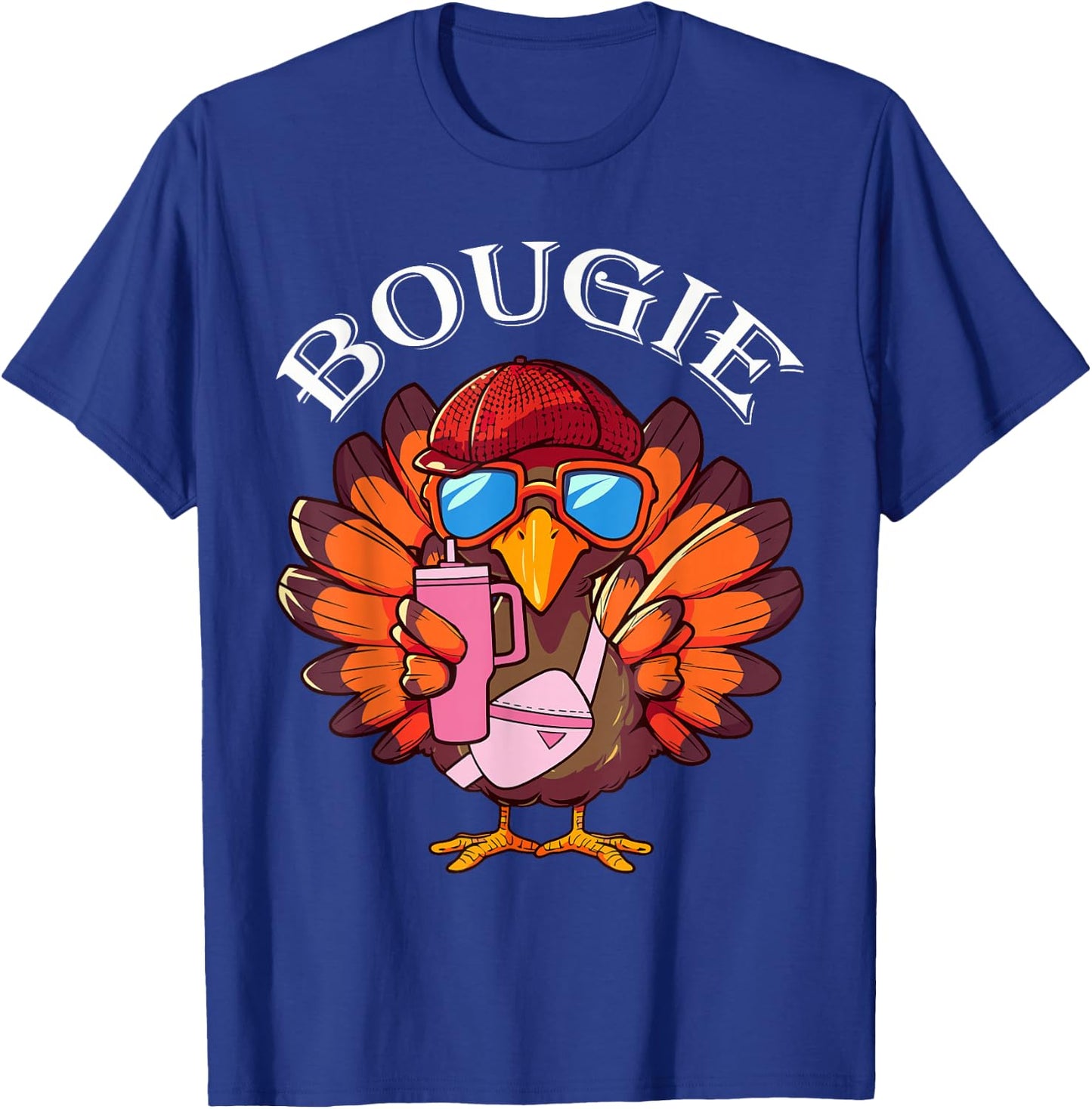 Funny Thanksgiving Turkey Trendy Bougie Fall Vibes Women Kid T-Shirt - T-Shirt | Royal