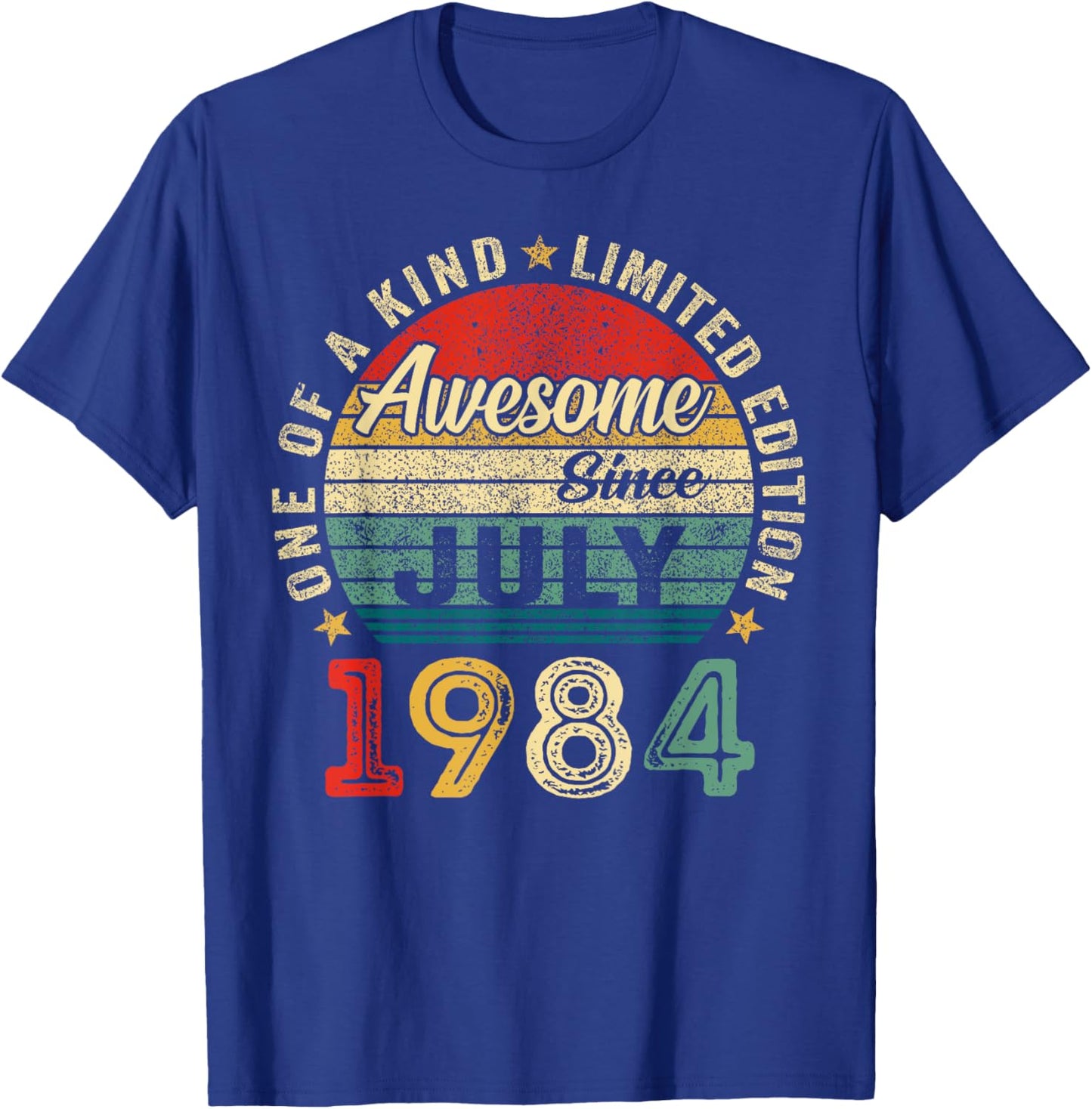 Funny 40 Years Old July 1984 Vintage 40th Birthday Men Women T-Shirt - T-Shirt | Royal