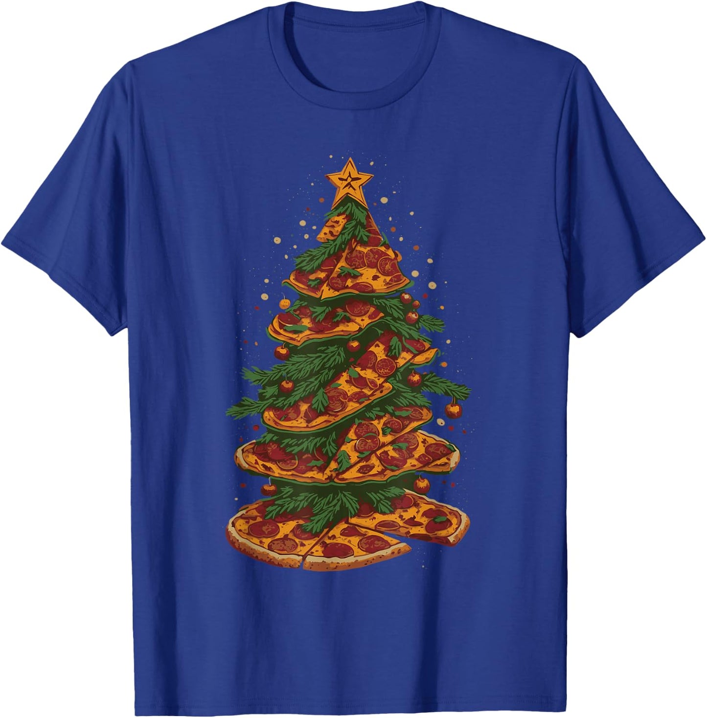 Funny Pizza Christmas Tree Pizza Lover Xmas Kids T-Shirt - T-Shirt | Royal