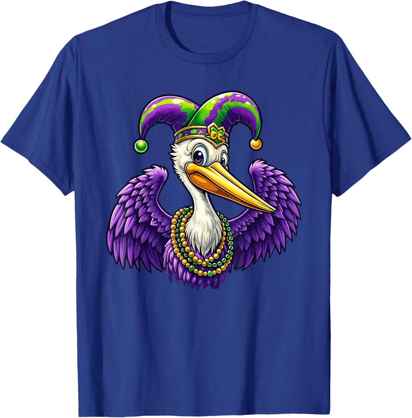 Mardi Gras Pelican Louisiana Parade Animal Lover T-Shirt - T-Shirt | Royal