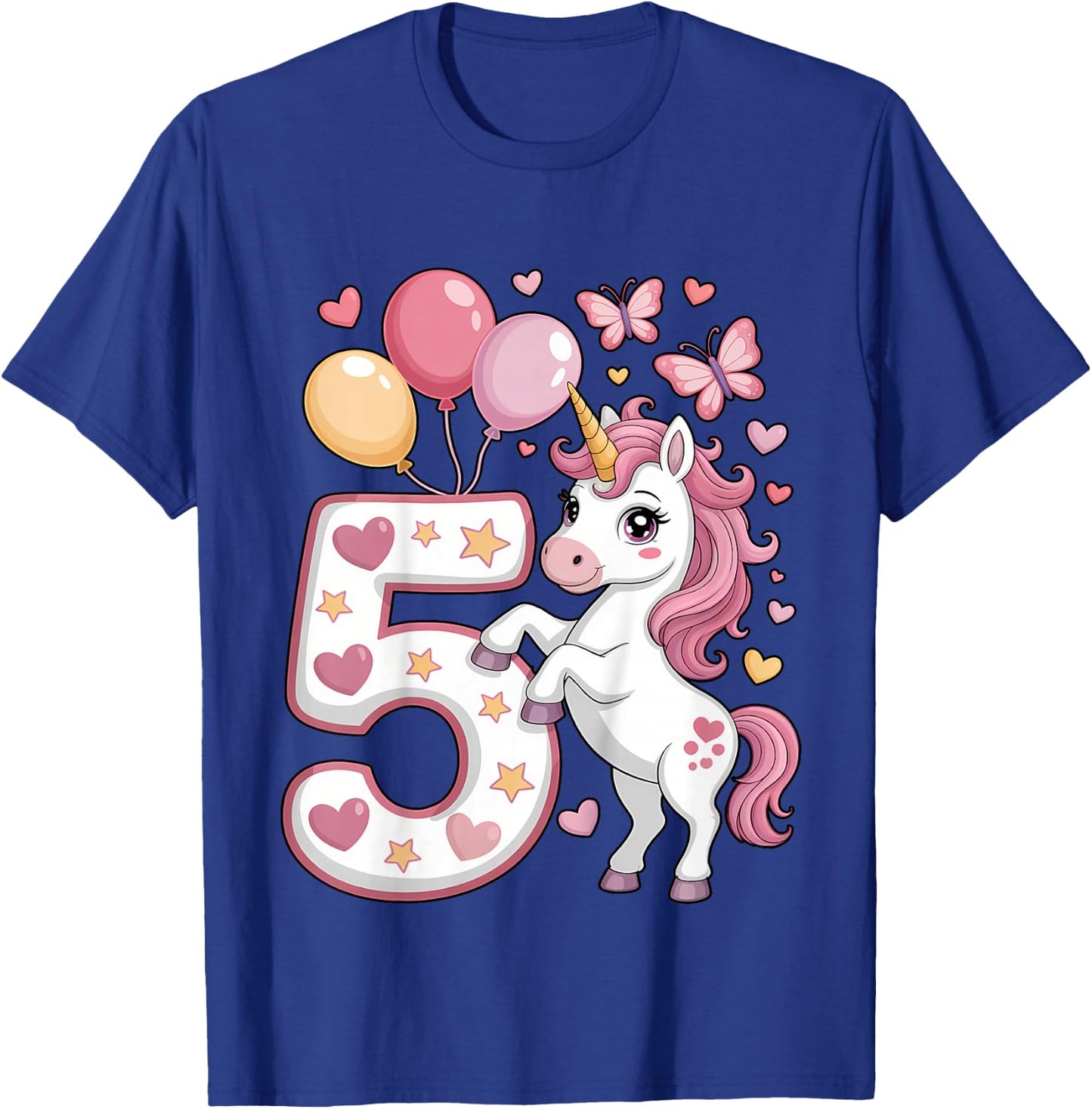 Einhorn 5. Geburtstag Mädchen Alter 5 Pferd I Am 5 Jahre alt Kinder T-Shirt - T-Shirt | Royal
