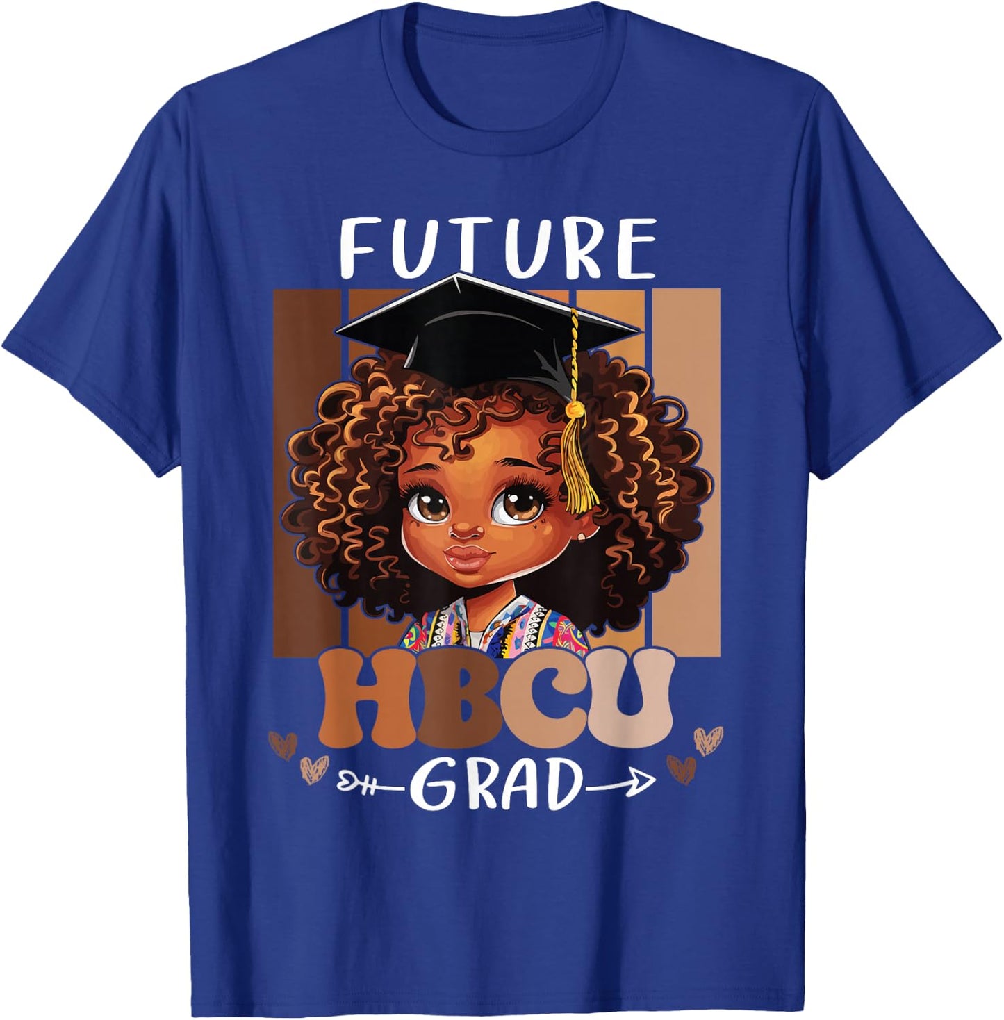 Future HBCU Grad kids Black Girl Afro Black History Month T-Shirt - T-Shirt | Royal