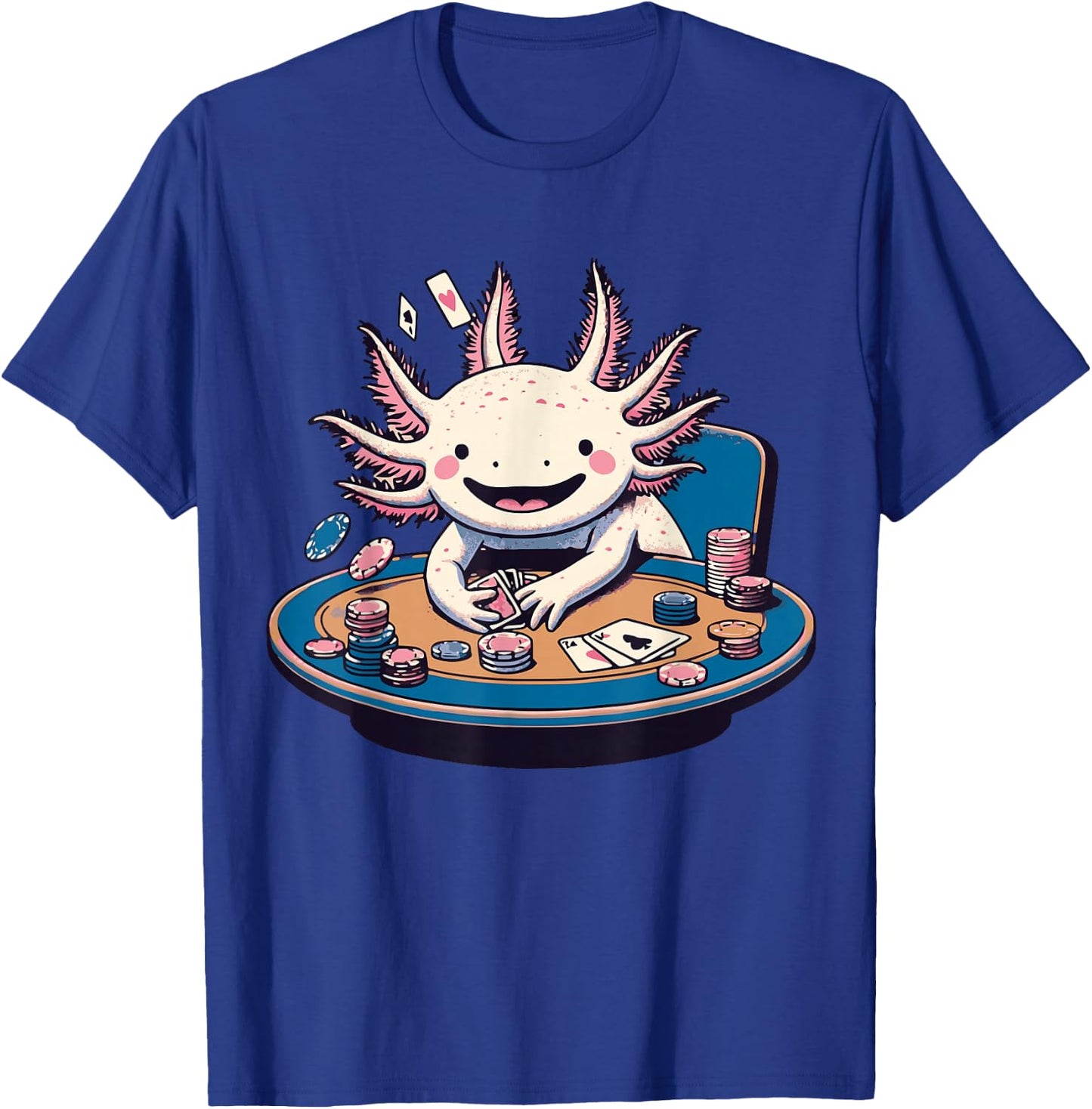 Axolotl Poker Anime Kawaii Axolotl Animal Card Games Lover T-Shirt - T-Shirt | Royal