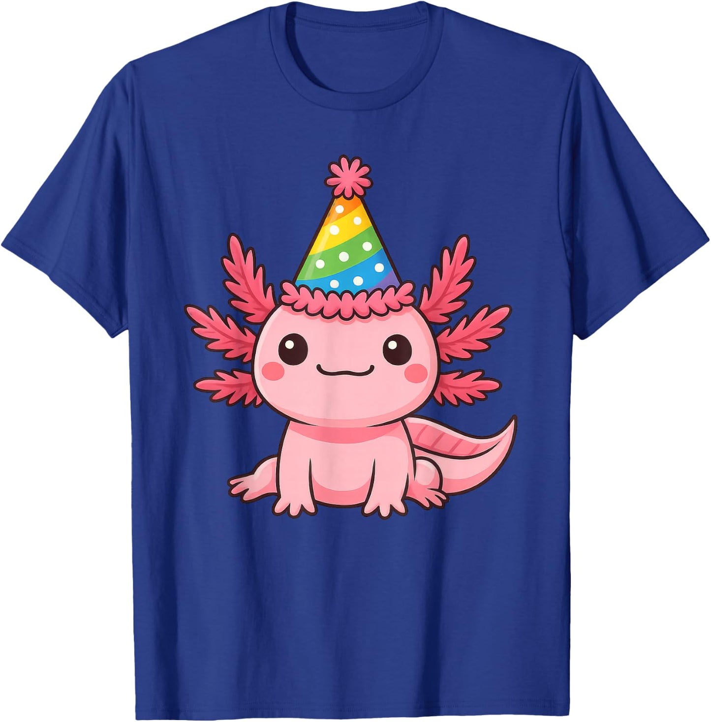 Anime Kawaii Axolotl Birthday Party Hat T-Shirt - T-Shirt | Royal
