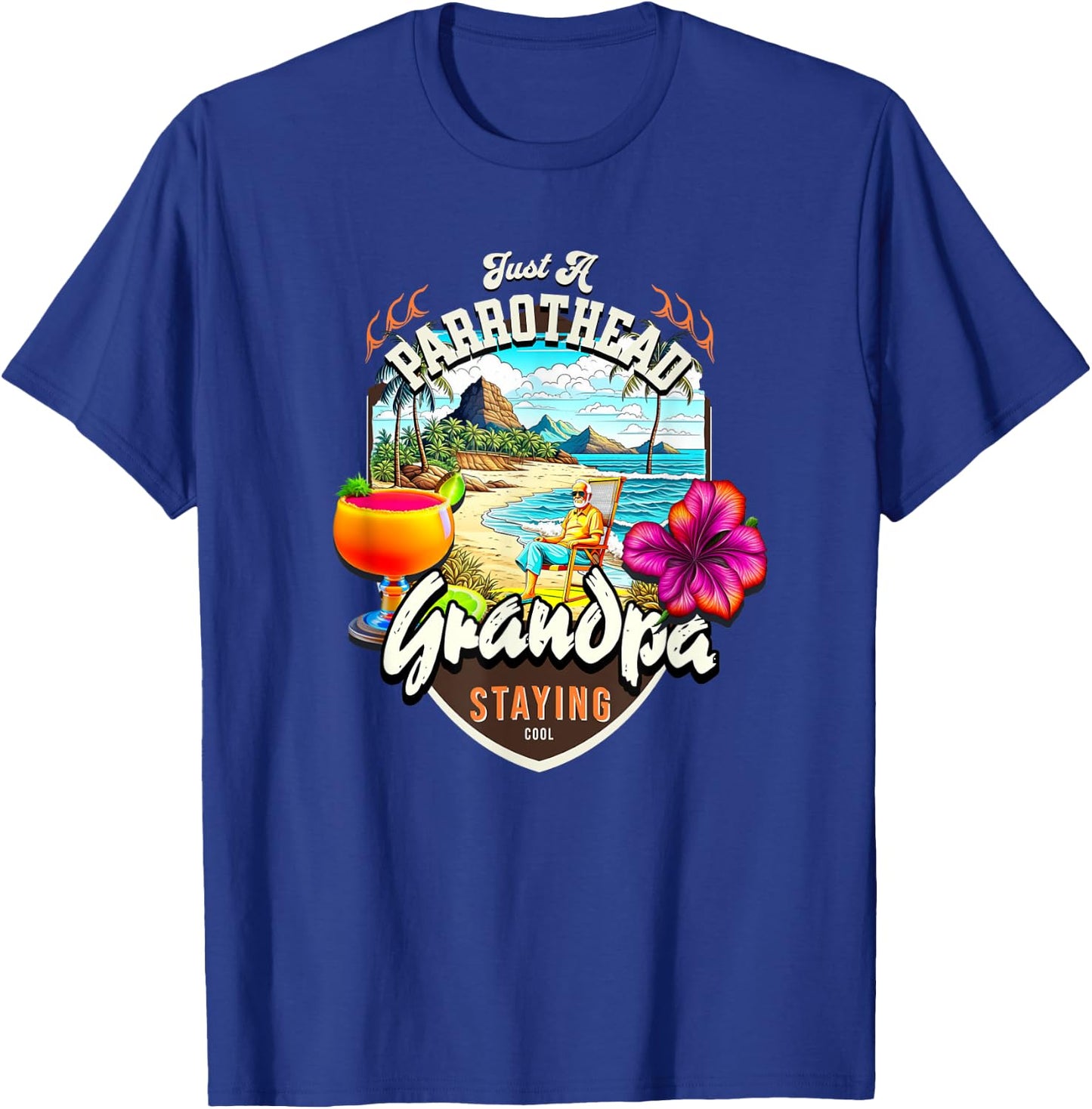Parrothead Grandpa T-Shirt - T-Shirt | Royal
