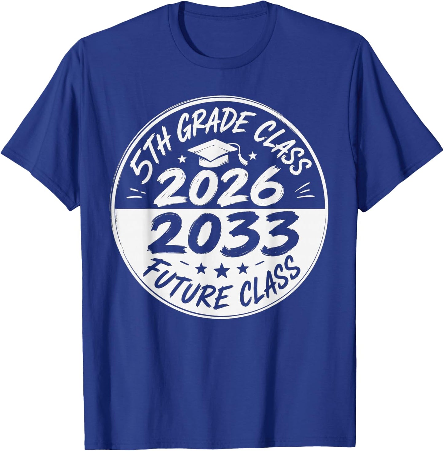 Retro Future Class of 2033 5th Grade Graduation Boy Girl T-Shirt - T-Shirt | Royal