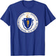 Massachusetts State Seal Flag T-Shirt - T-Shirt | Royal