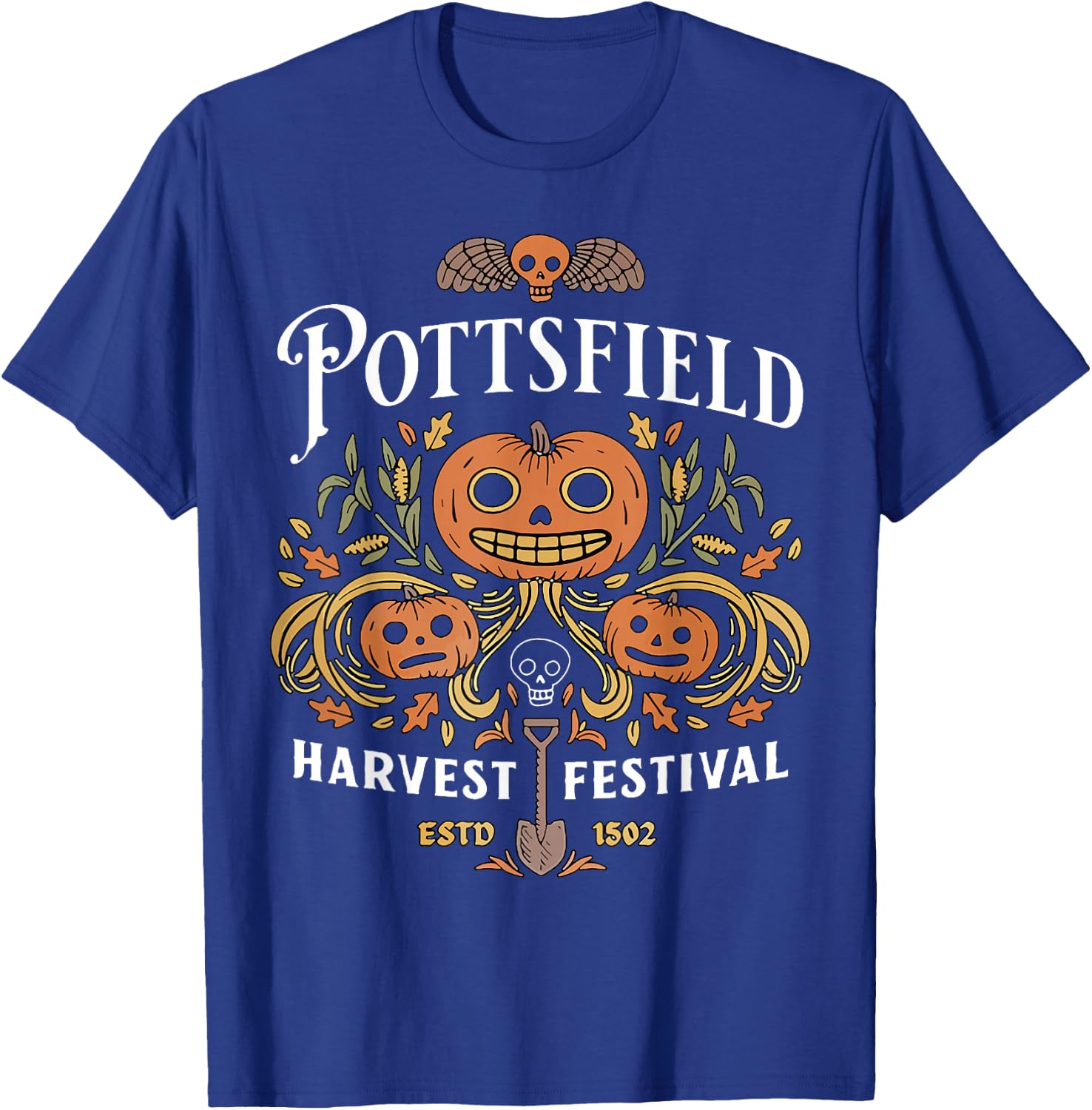 Funny Pottsfield Harvest Festival Shirt - Adult Halloween - Black - Small - Short Sleeve - - Regular Fit - Modern Style - Appliqued Bow Design - Casual - Machine Wash T-Shirt - T-Shirt | Royal