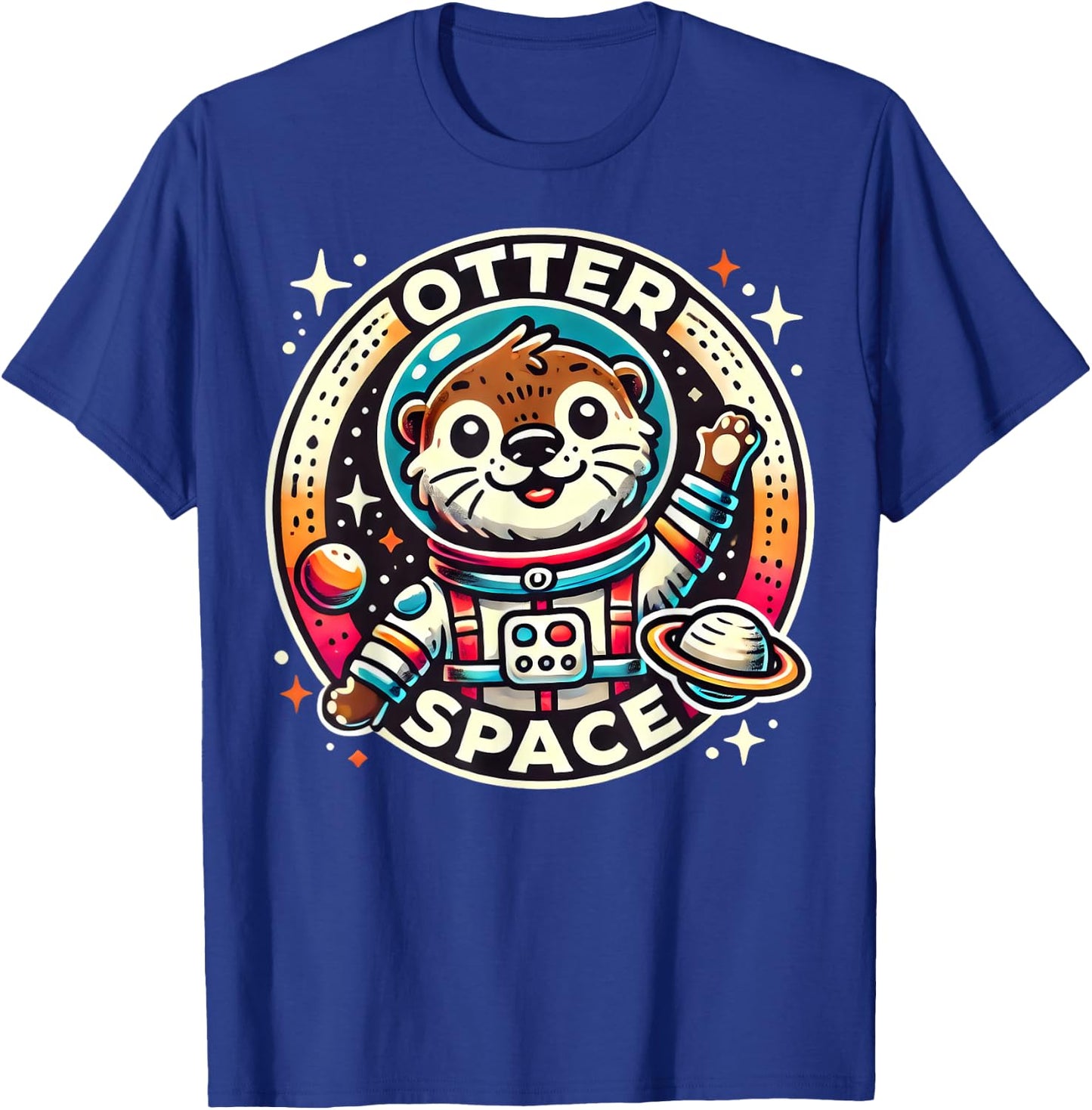 Otter Space Funny Animals Cute Otters Silly Pun T-Shirt - T-Shirt | Royal