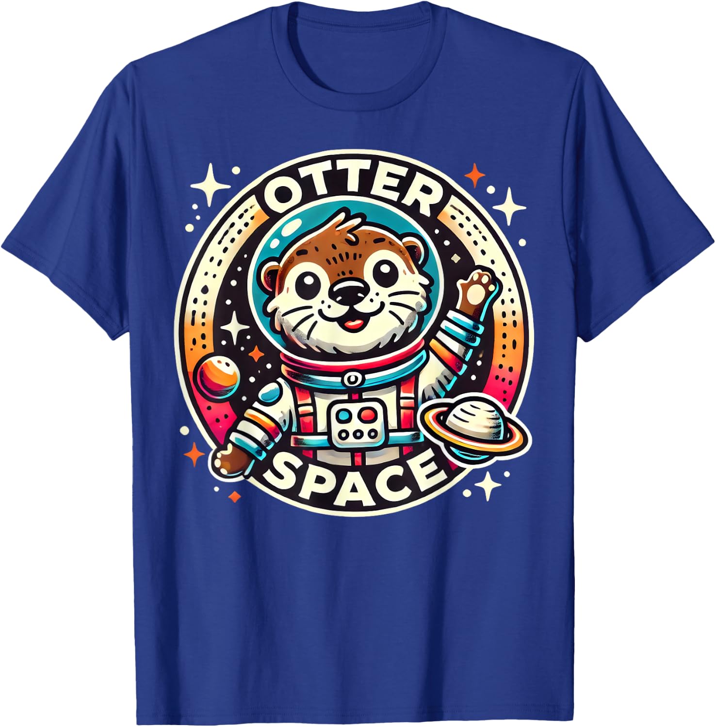 Otter Space Funny Animals Cute Otters Silly Pun T-Shirt - T-Shirt | Royal