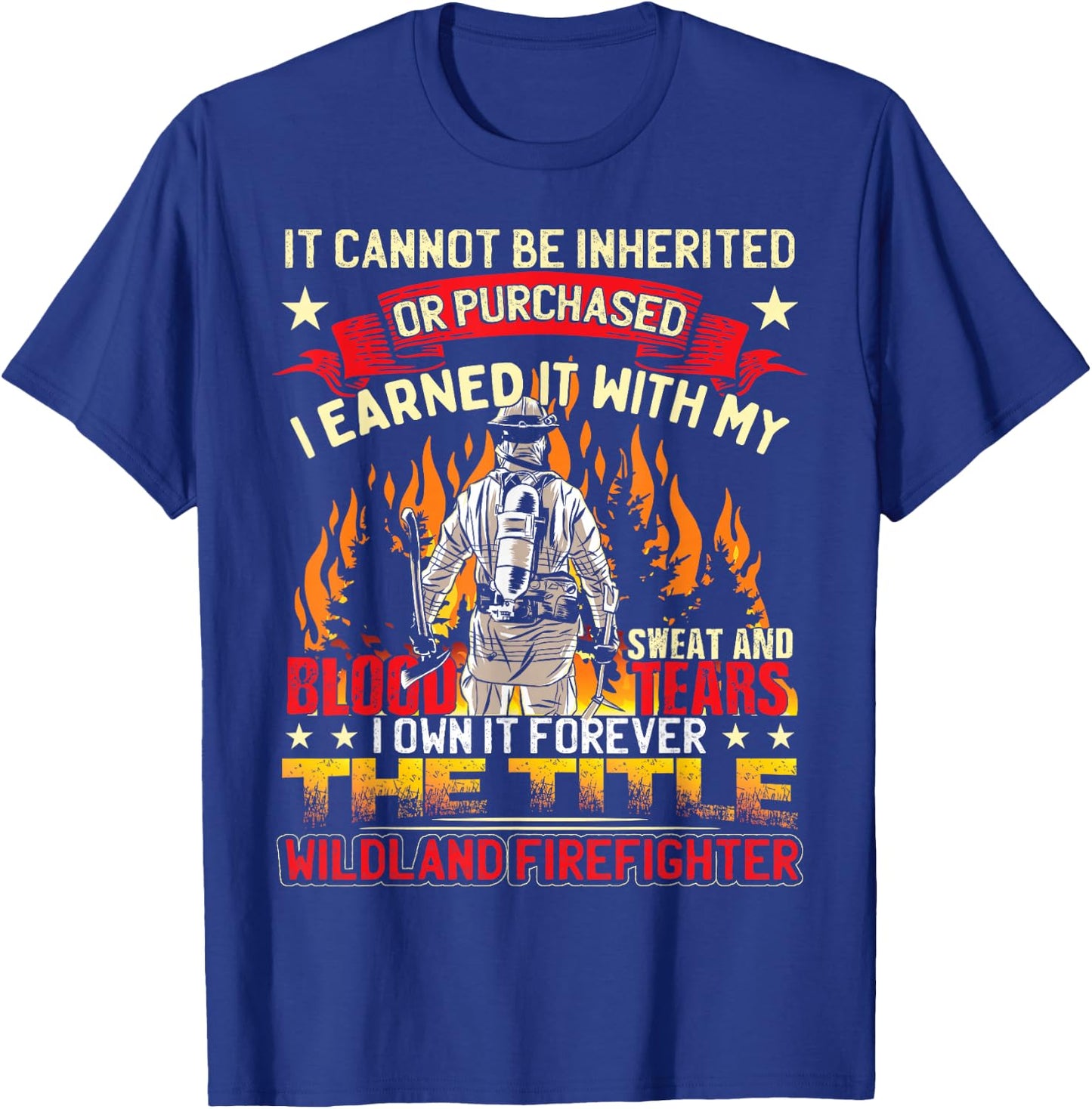 Wildland Firefighter Gear -Adults Black Wildland Firefighter T-Shirt - T-Shirt | Royal