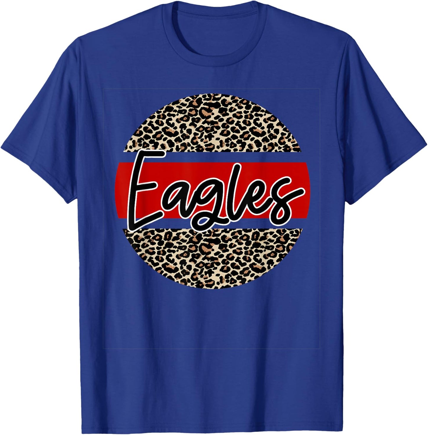 Eagles School Spirit Leopard Print Red T-Shirt - T-Shirt | Royal