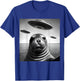 Funny Alien UFO Design Cute Seal Alien Encounter T-Shirt - T-Shirt | Royal