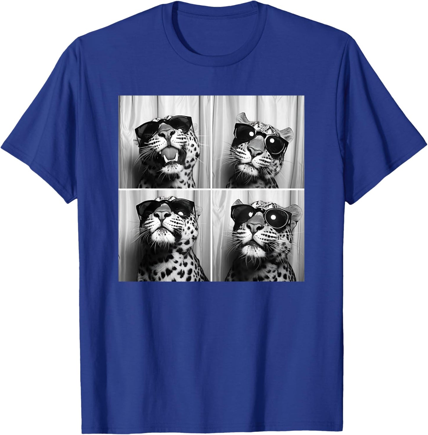 Leopard Face Wearing Sunglasses Funny Animal Leopard Graphic T-Shirt - T-Shirt | Royal