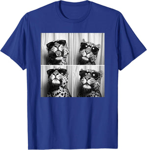Leopard Face Wearing Sunglasses Funny Animal Leopard Graphic T-Shirt - T-Shirt | Royal