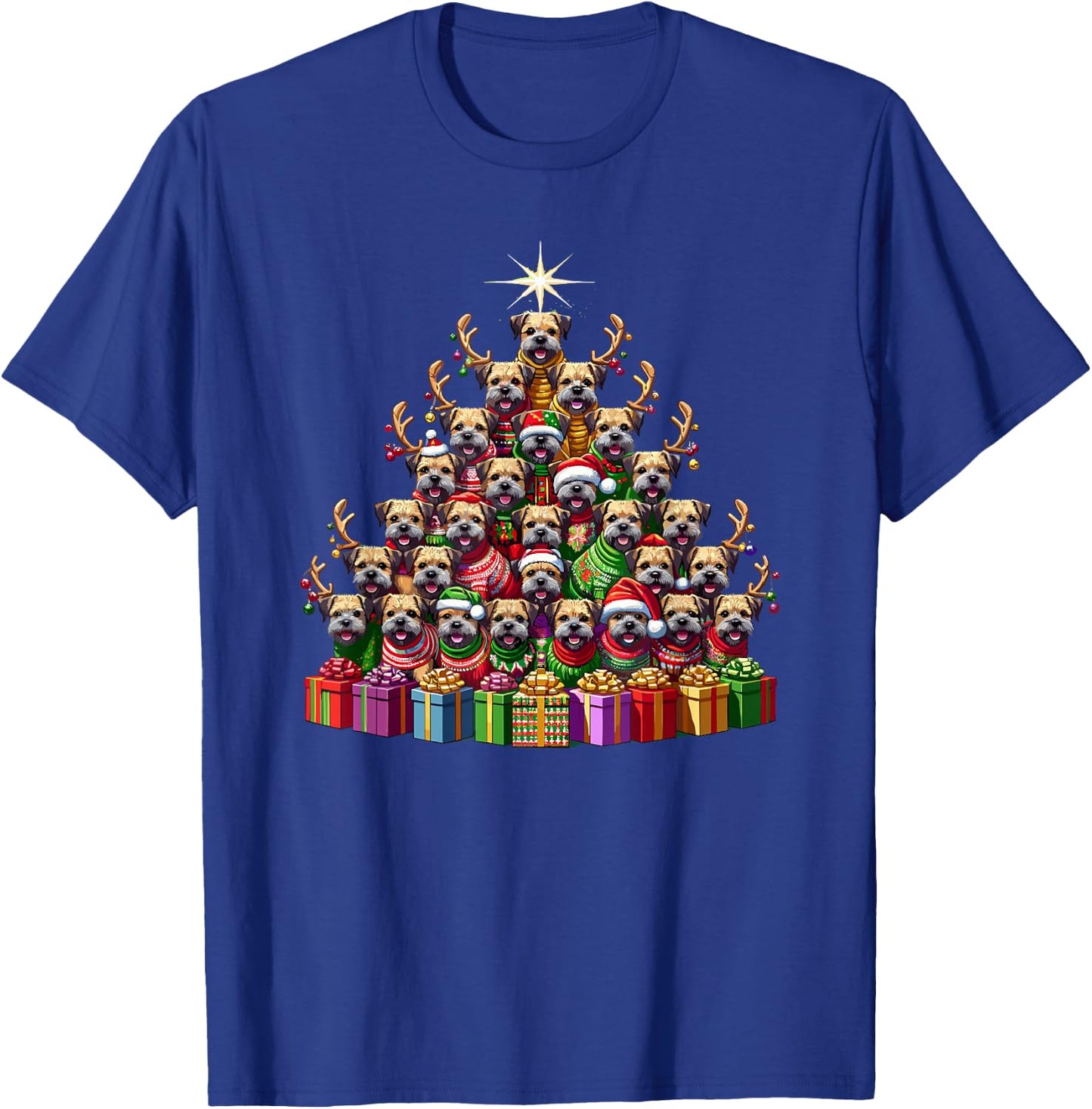Christmas Tree Border Terrier Border Terriers T-Shirt - T-Shirt | Royal