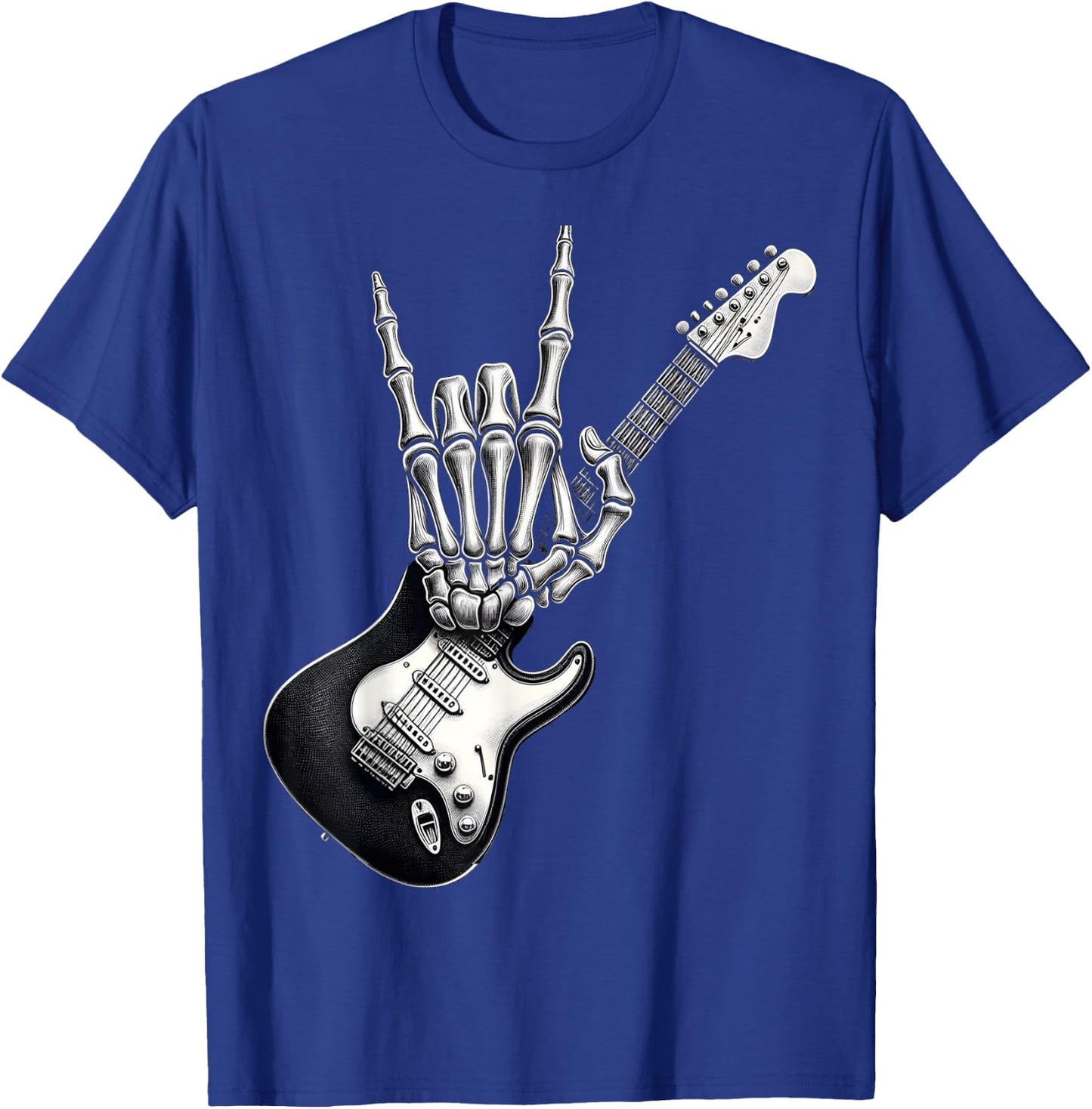 Old Rock On Skeleton Hand Cool Style Rock , Black, S T-Shirt - T-Shirt | Royal