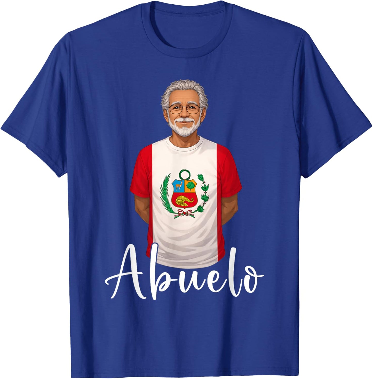 Granddad Peruvian Flag Grandfather Grandpa Abuelo Peru T-Shirt - T-Shirt | Royal