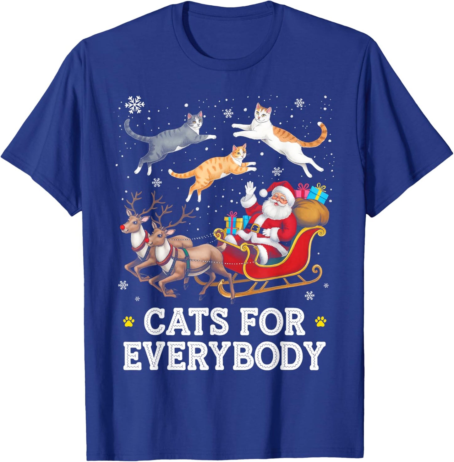 Cats for Everybody Christmas Funny Santa Cat Lover Xmas T-Shirt - T-Shirt | Royal