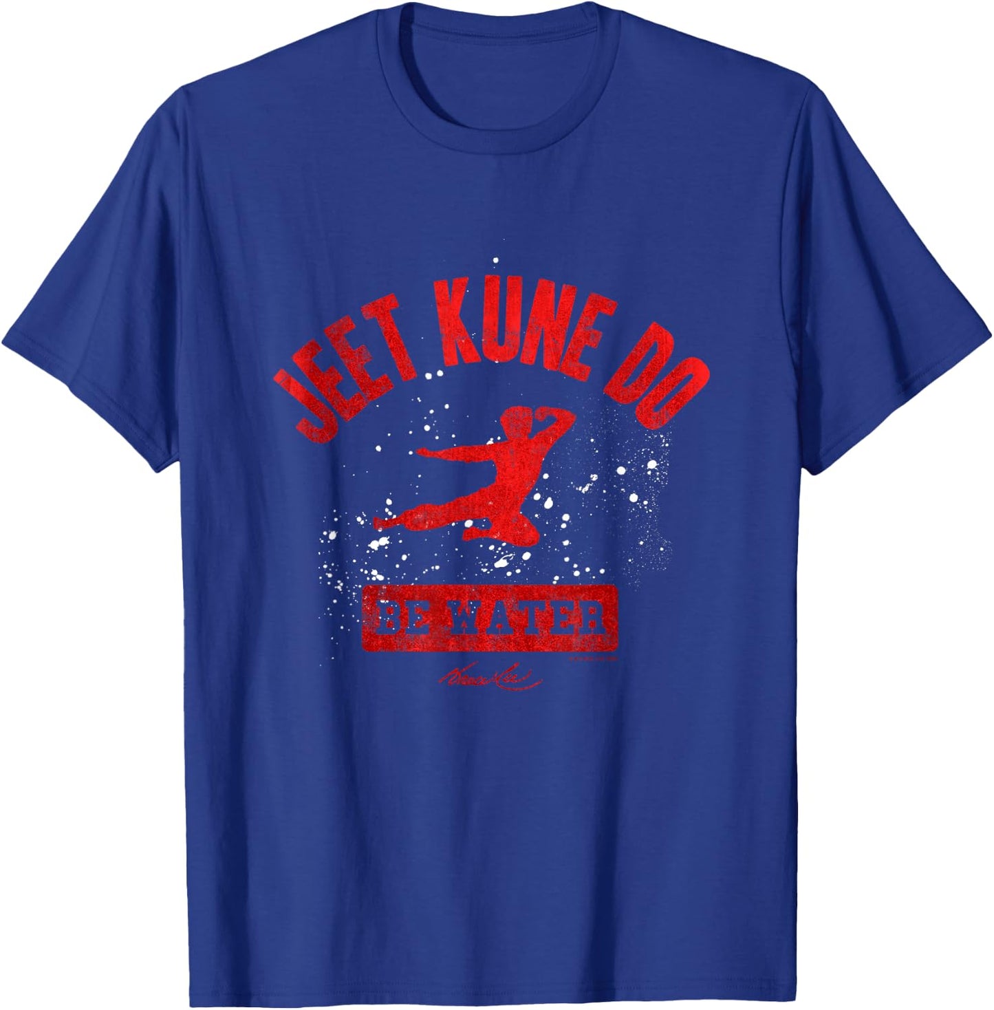 Bruce Lee Jeet Kune Do Be Water Flying Kick Silhouette , Black, S T-Shirt - T-Shirt | Royal