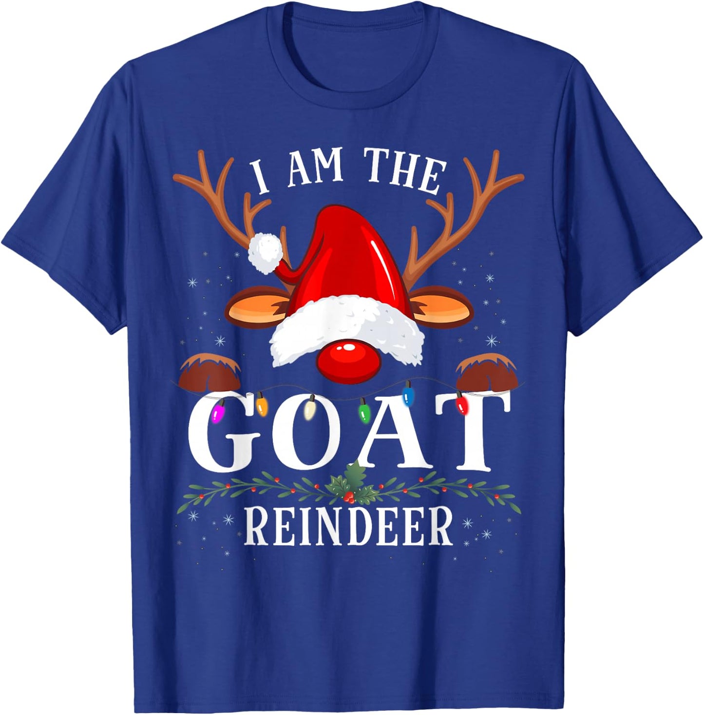 99 Gifts I Am The Goat Reindeer Christmas Family -Adults Black Short Sleeve Classic Fit T-Shirt - T-Shirt | Royal