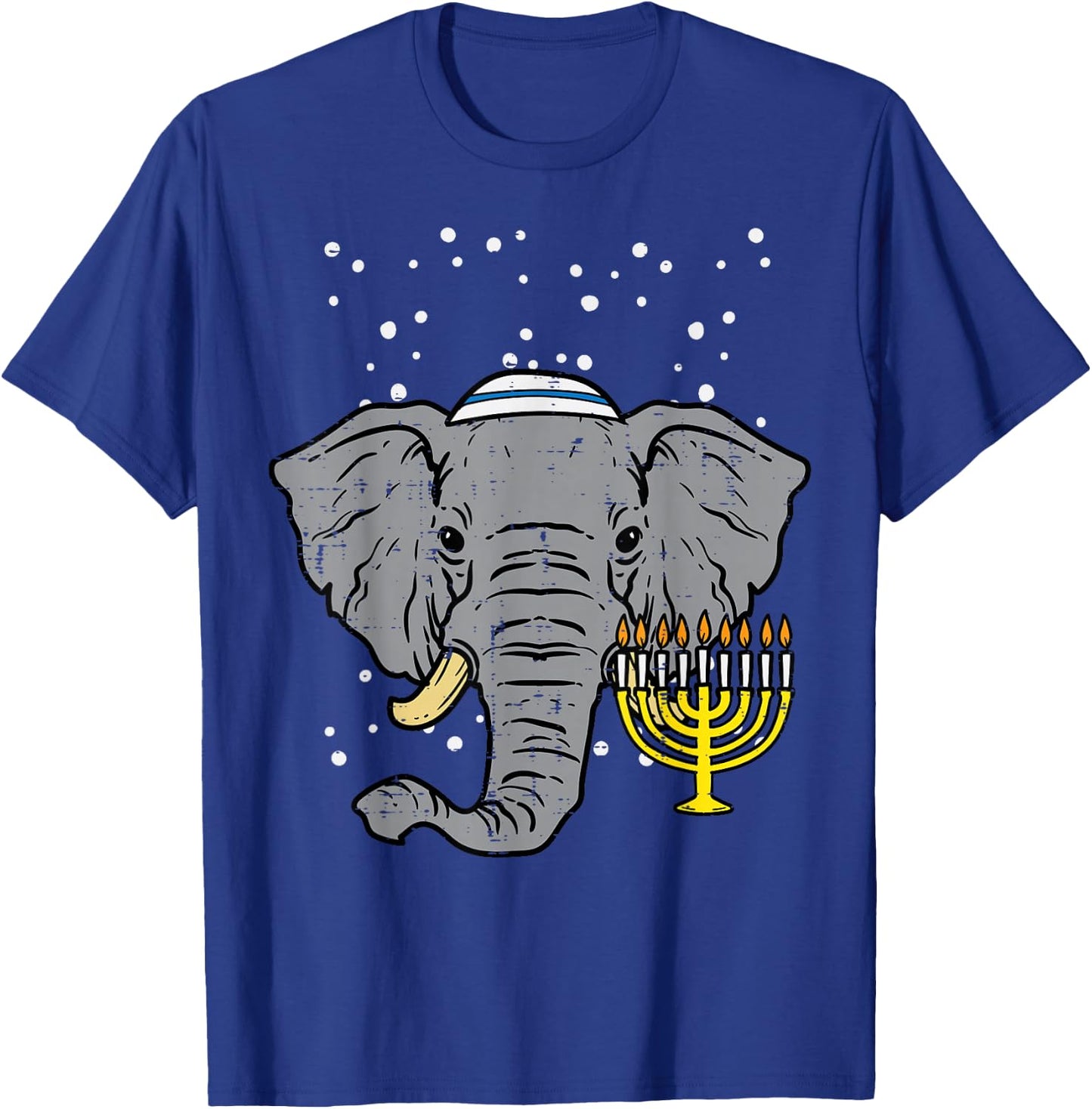 Hanukkah Elephant Chanukah Jewish Men Women Kids Boys Girls T-Shirt - T-Shirt | Royal
