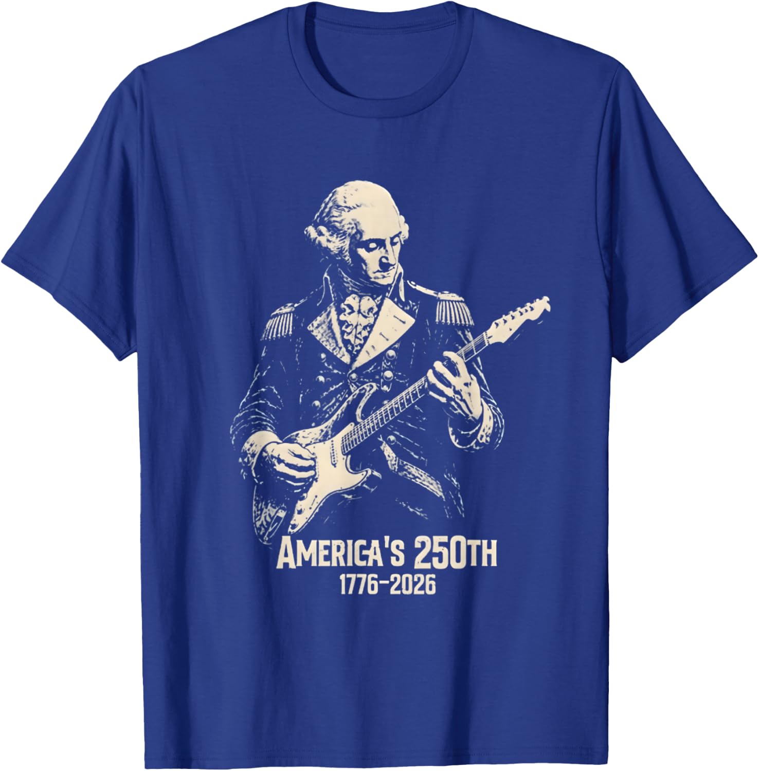 Vintage George Washington Playing Guitar 250 Years America T-Shirt - T-Shirt | Royal