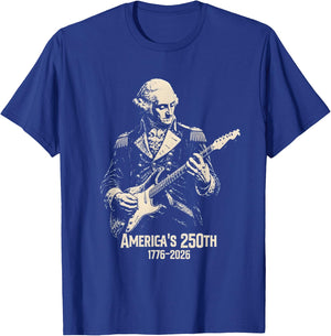 Vintage George Washington Playing Guitar 250 Years America T-Shirt - T-Shirt | Royal