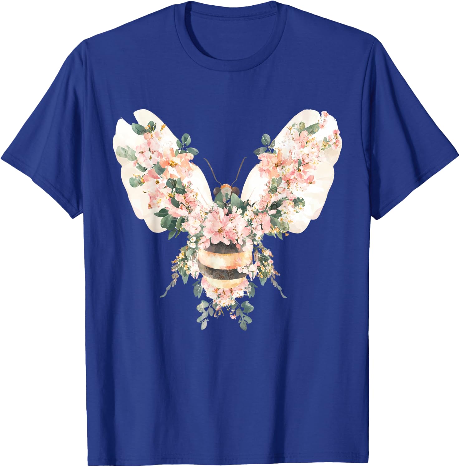 Floral Spring Women Flower Bee T-Shirt - T-Shirt | Royal