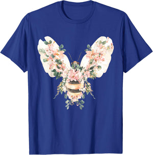 Floral Spring Women Flower Bee T-Shirt - T-Shirt | Royal