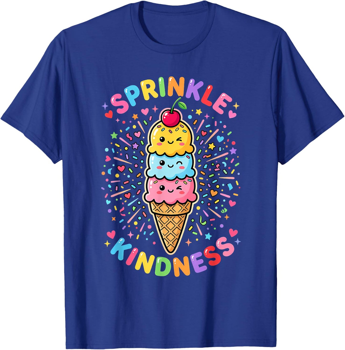 Sprinkle Kindness Kawaii Ice Cream Cone Cute Be Kind T-Shirt - T-Shirt | Royal