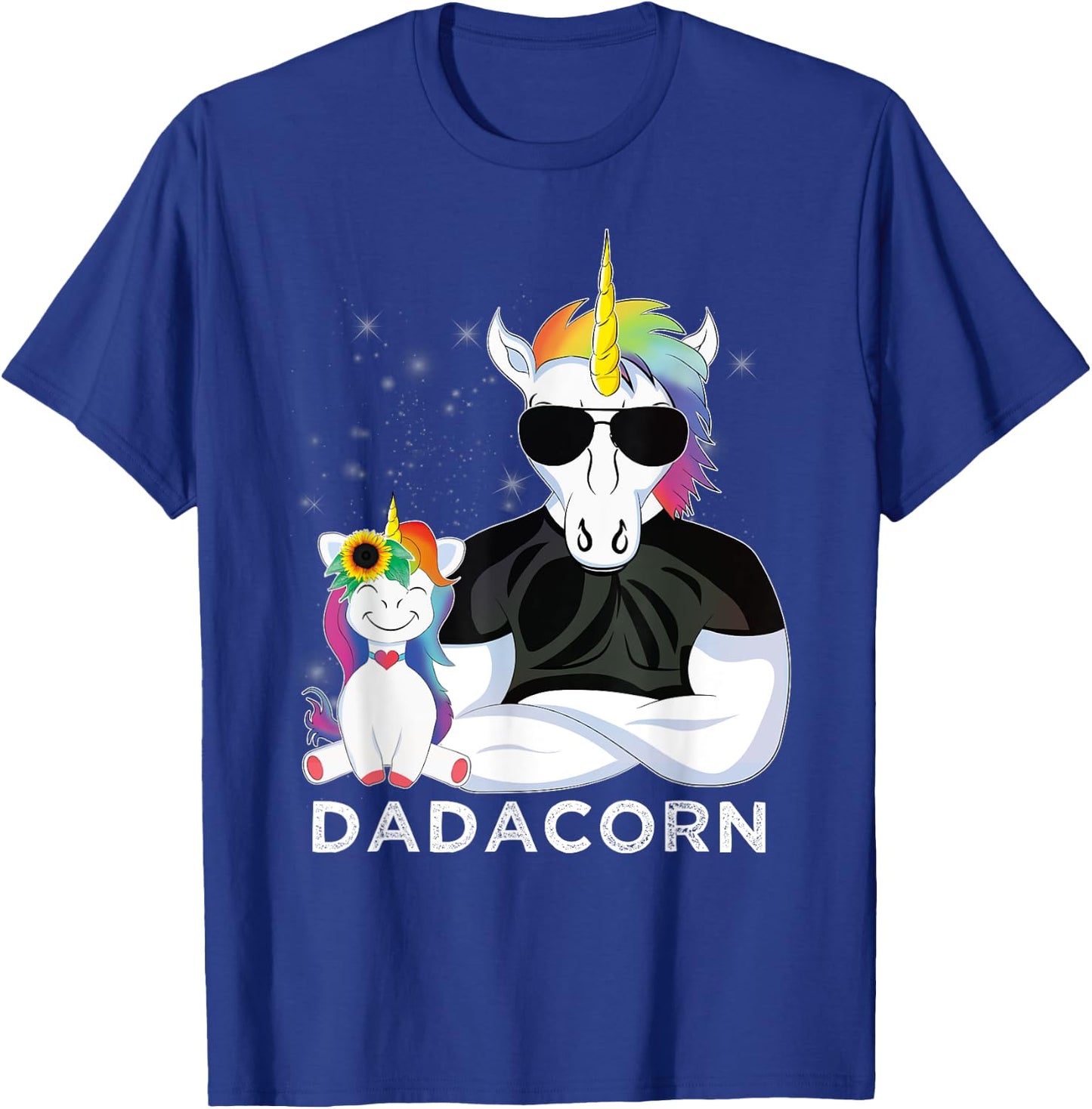 Dadacorn Muscle Unicorn A Father Daughter Funny Design T-Shirt - T-Shirt | Royal