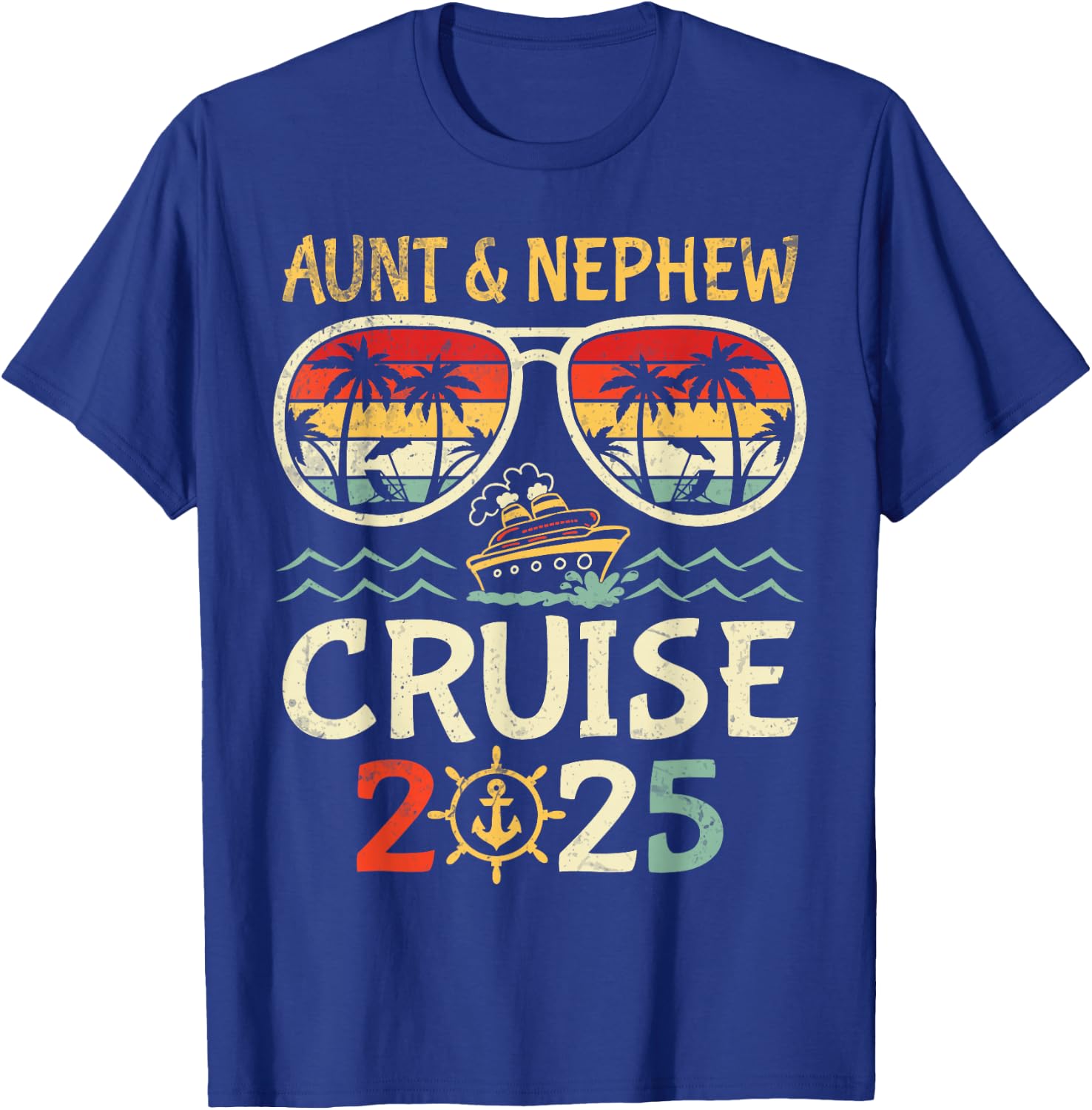 Aunt & Nephew Cruise 2025 Tropical Vacation Cruising Travel T-Shirt - T-Shirt | Royal