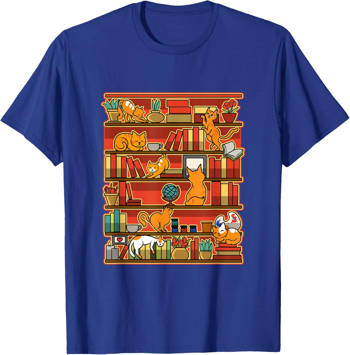 Kittens, Cats, Art, Library and Books Funny Gift T-Shirt - T-Shirt | Royal
