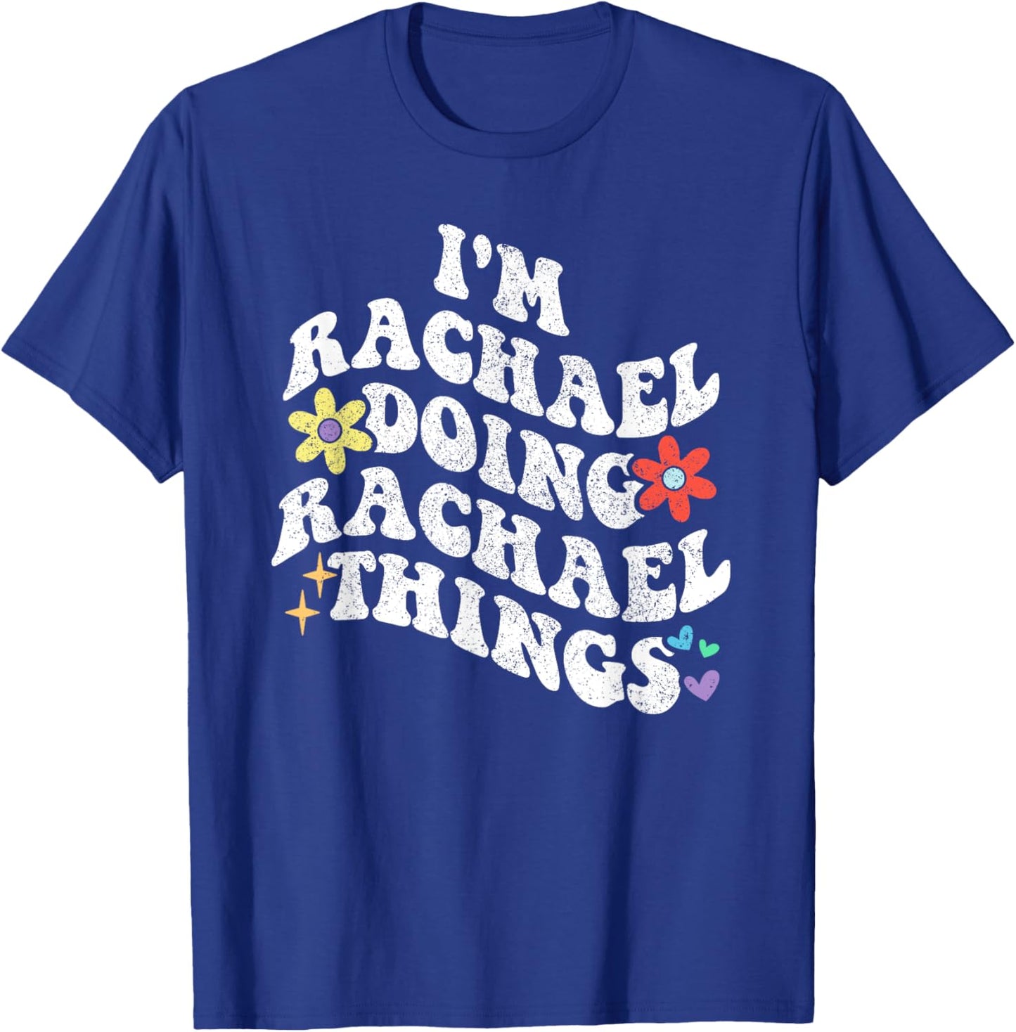 Personalized Name Mothers Day outfit Retro Groovy Im RACHAEL Doing RACHAEL Things Funny Mother's , Female X-Small, Black T-Shirt - T-Shirt | Royal