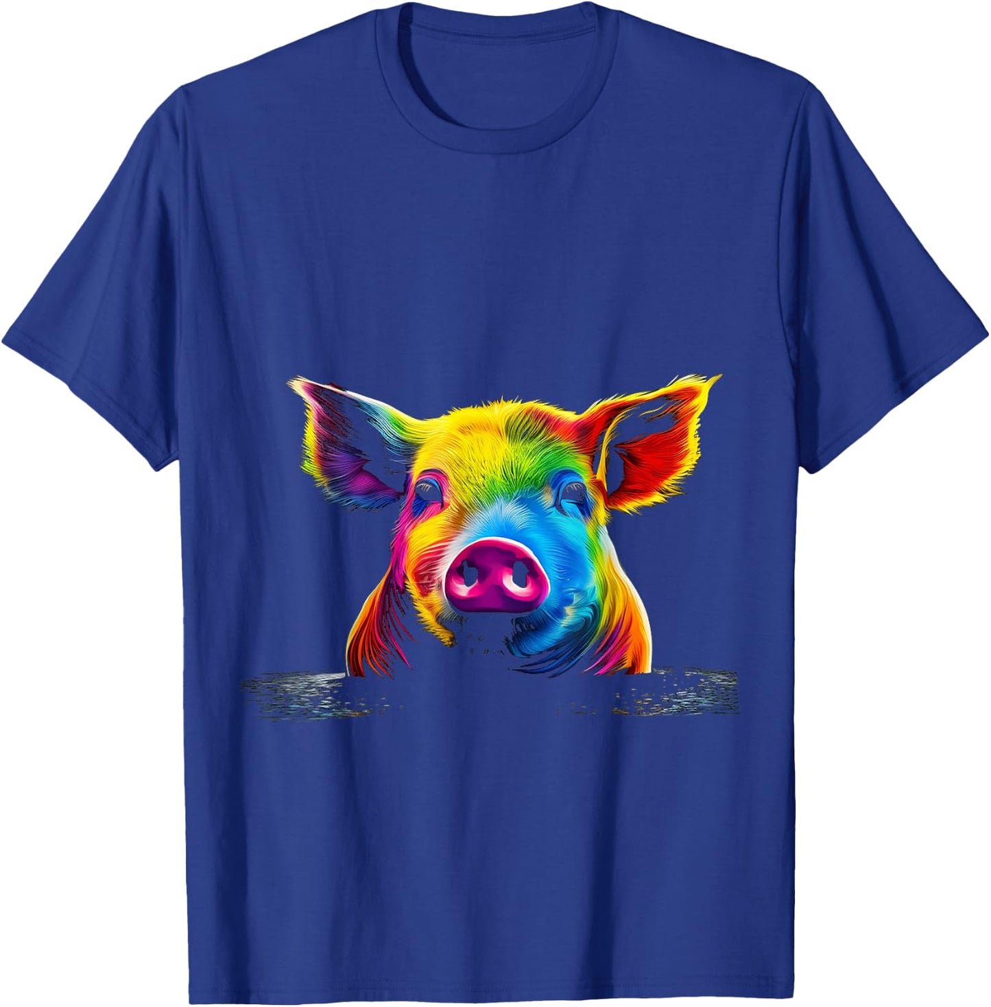 Pig Art Cute Colorful Animal Painting Graphic Pig T-Shirt - T-Shirt | Royal