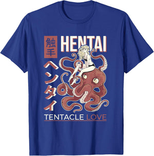 Anime Tentacle Design, Japan Anime Girl And Octopus T-Shirt - T-Shirt | Royal