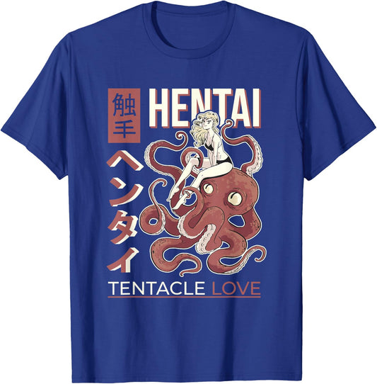 Anime Tentacle Design, Japan Anime Girl And Octopus T-Shirt - T-Shirt | Royal