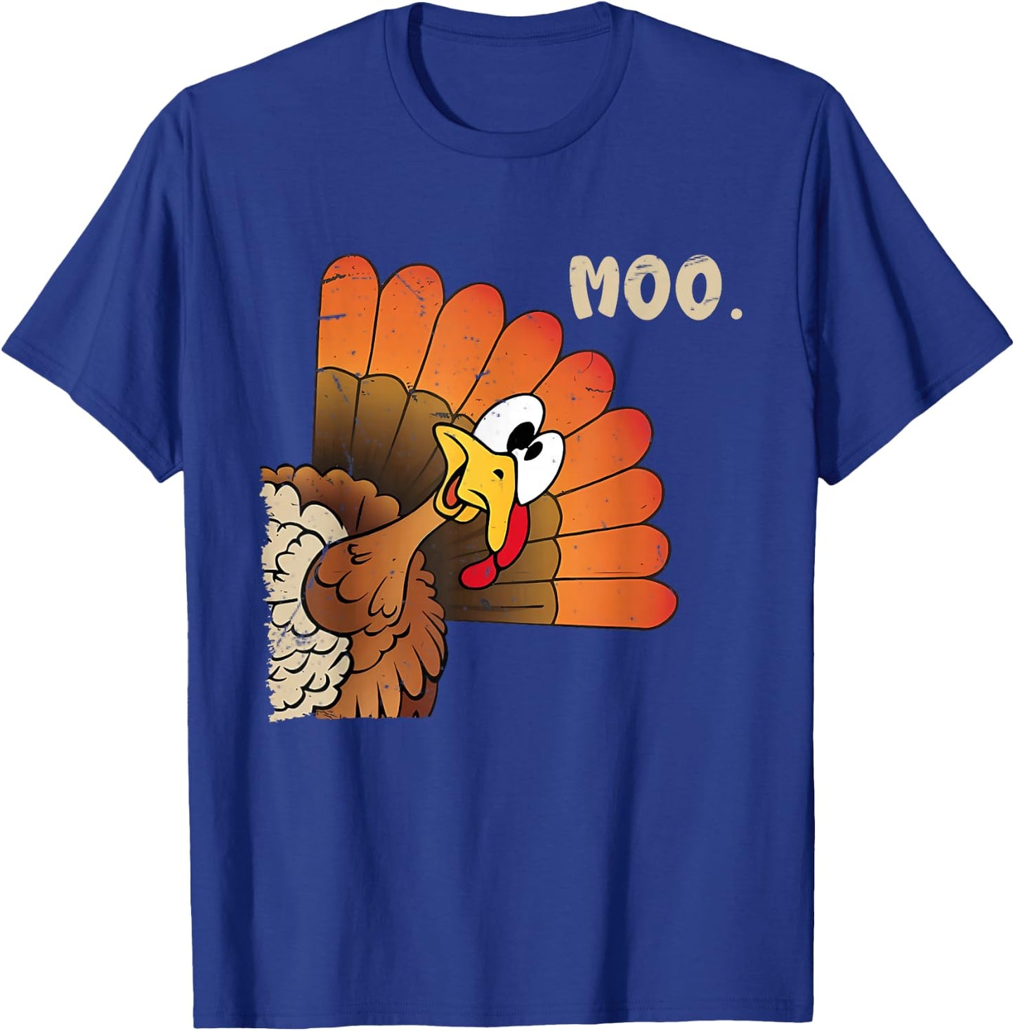 Funny Thanksgiving Cute Turkey Moo I'm A Cow Men Women Kids T-Shirt - T-Shirt | Royal