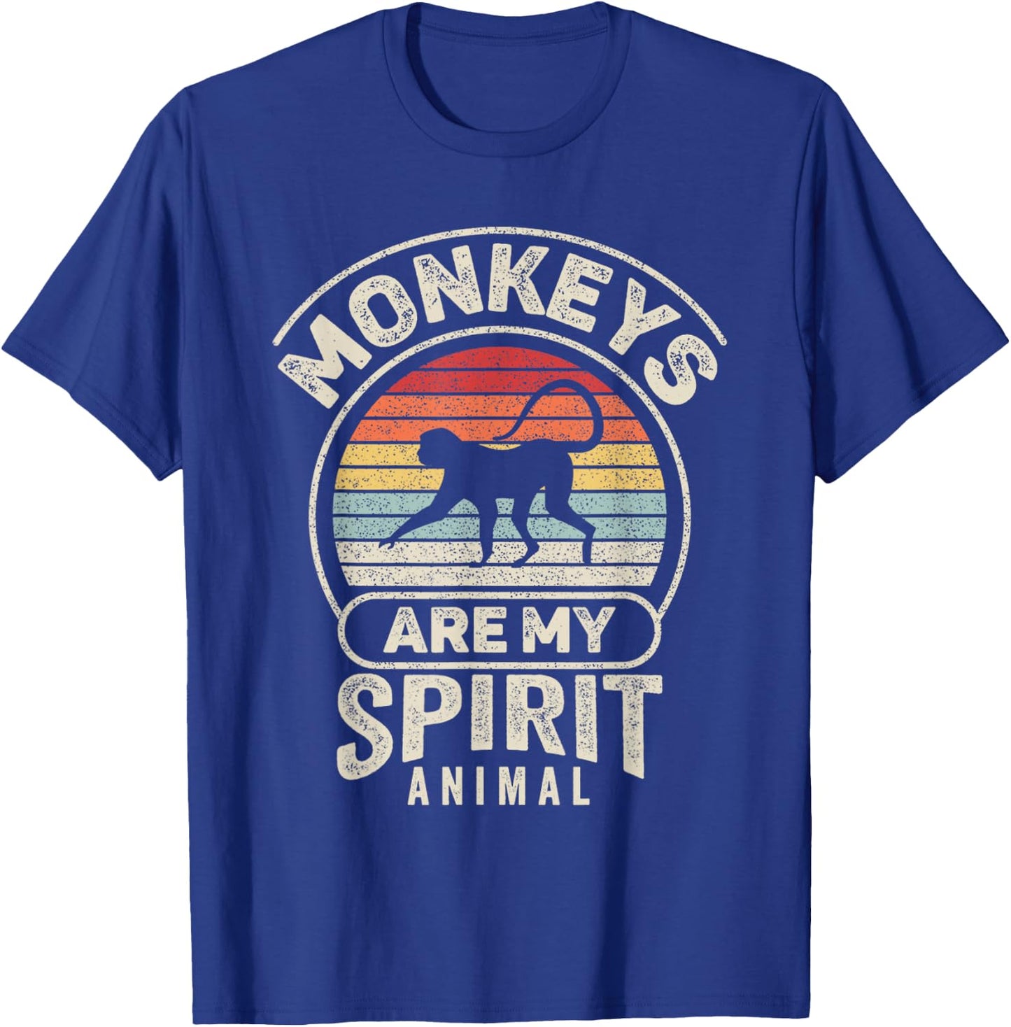 Retro Monkeys Are My Spirit Animal Monkey Lover T-Shirt - T-Shirt | Royal